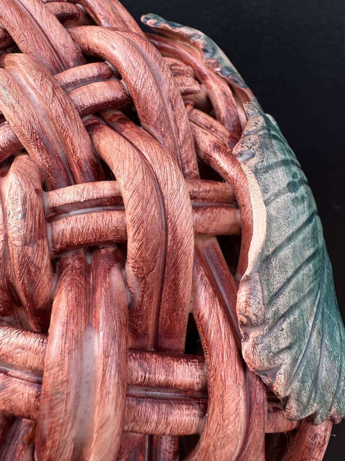 Fruit basket trompe l'œil Portugal 1970s