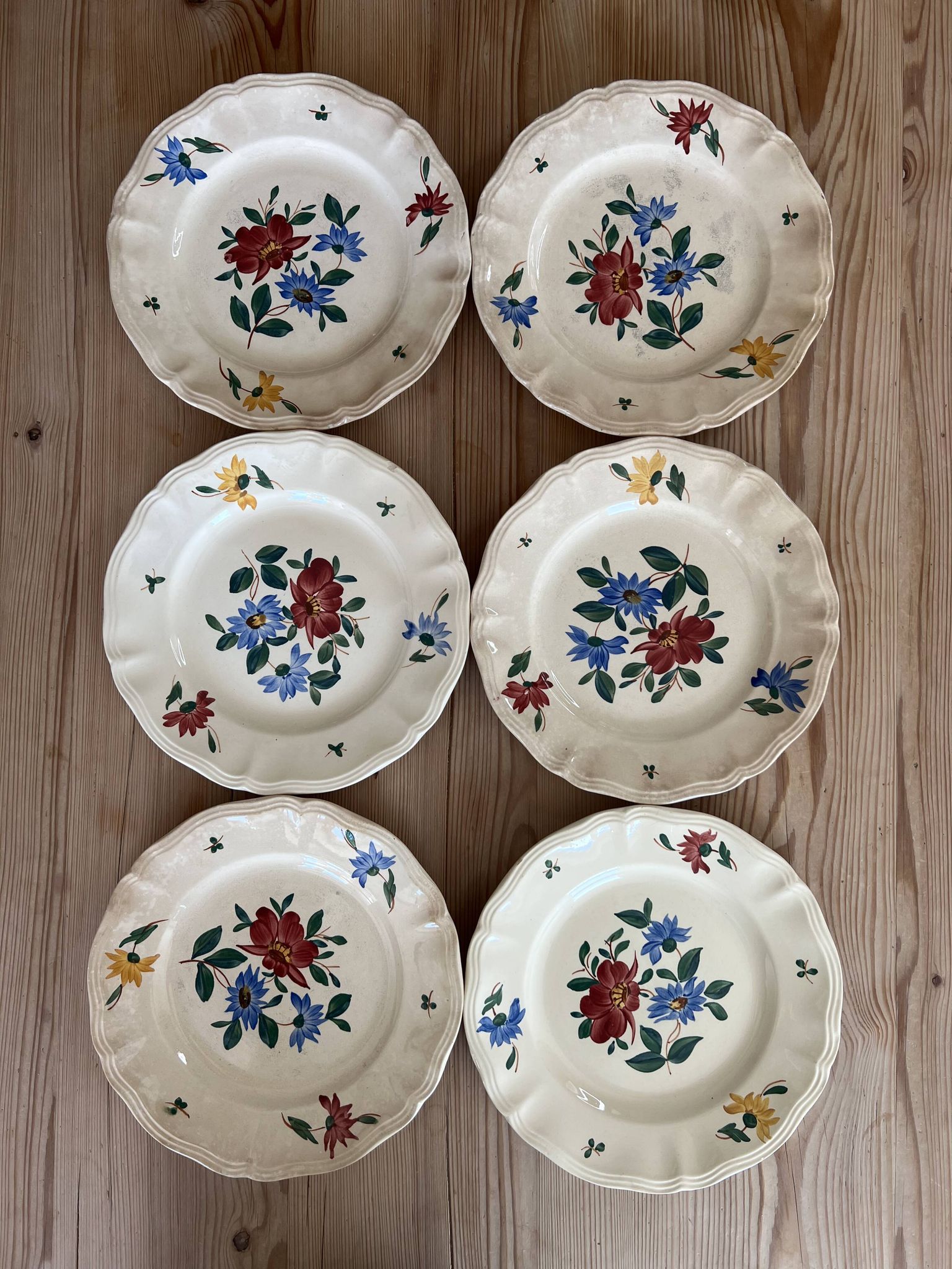 Lot de 6 petites assiettes plates Sarreguemines
