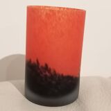 Vase art déco pâte de verre ancien signé Laflor