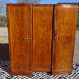 3-door walnut Art Deco wardrobe