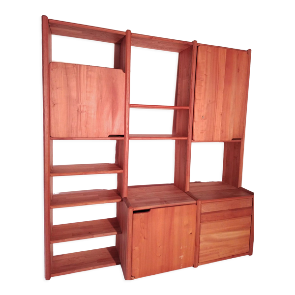 Bibliothèque GO modulable en orme massif, Pierre Chapo - Bon état sur Selency