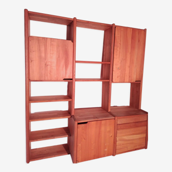 Modular GO bookcase in solid elm, Pierre Chapo