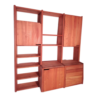 Modular GO bookcase in solid elm, Pierre Chapo