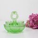 Salt and Pepper Servant in green glass, molded glass, vintage French, authentic