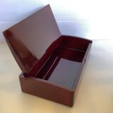 Lacquered wood box pearlescent flowers