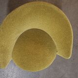 Chair round modernist graphic velvet thick yellow