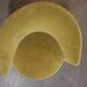 Chair round modernist graphic velvet thick yellow