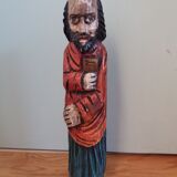 Religious statuette in painted wood