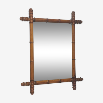 Miroir entourage en bois style bambou 66x54 cm
