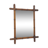 Mirror around wooden bamboo style 66x54 cm