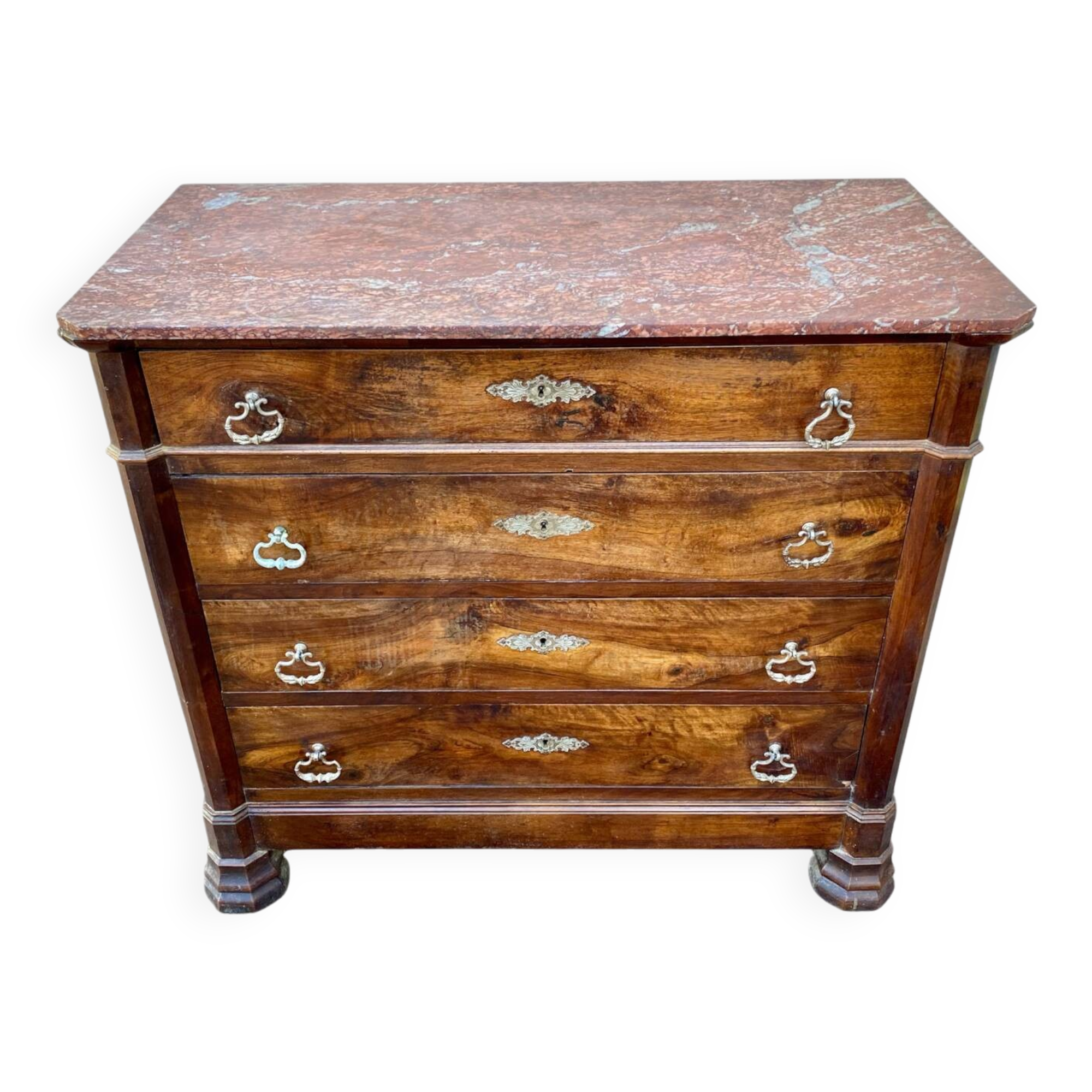 Commode ancienne style empire avec plateau marbre