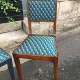 Chaises anciennes relookées tissu art déco