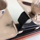 Four-headed candlestick in teak and chrome metal Scandinavian style / vintage 60s-70s
