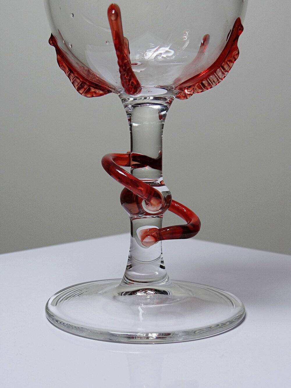 Vintage Murano blown glass soliflore vase 50-60 Filigrana/Zanfirico