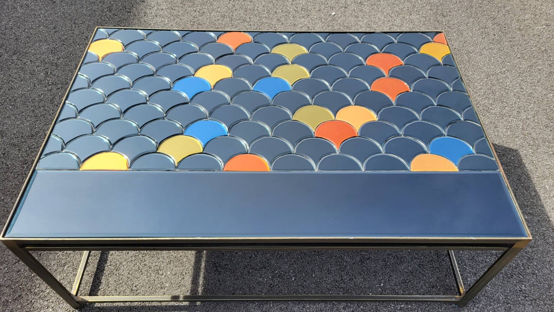 Coffee Table Olivier de Schrijver numbered 3/8 "With marine reflections colours"