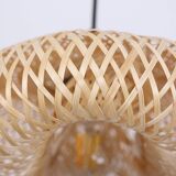 Bamboo Pendant Light, Bamboo Light Fixture, Hanging Lamp