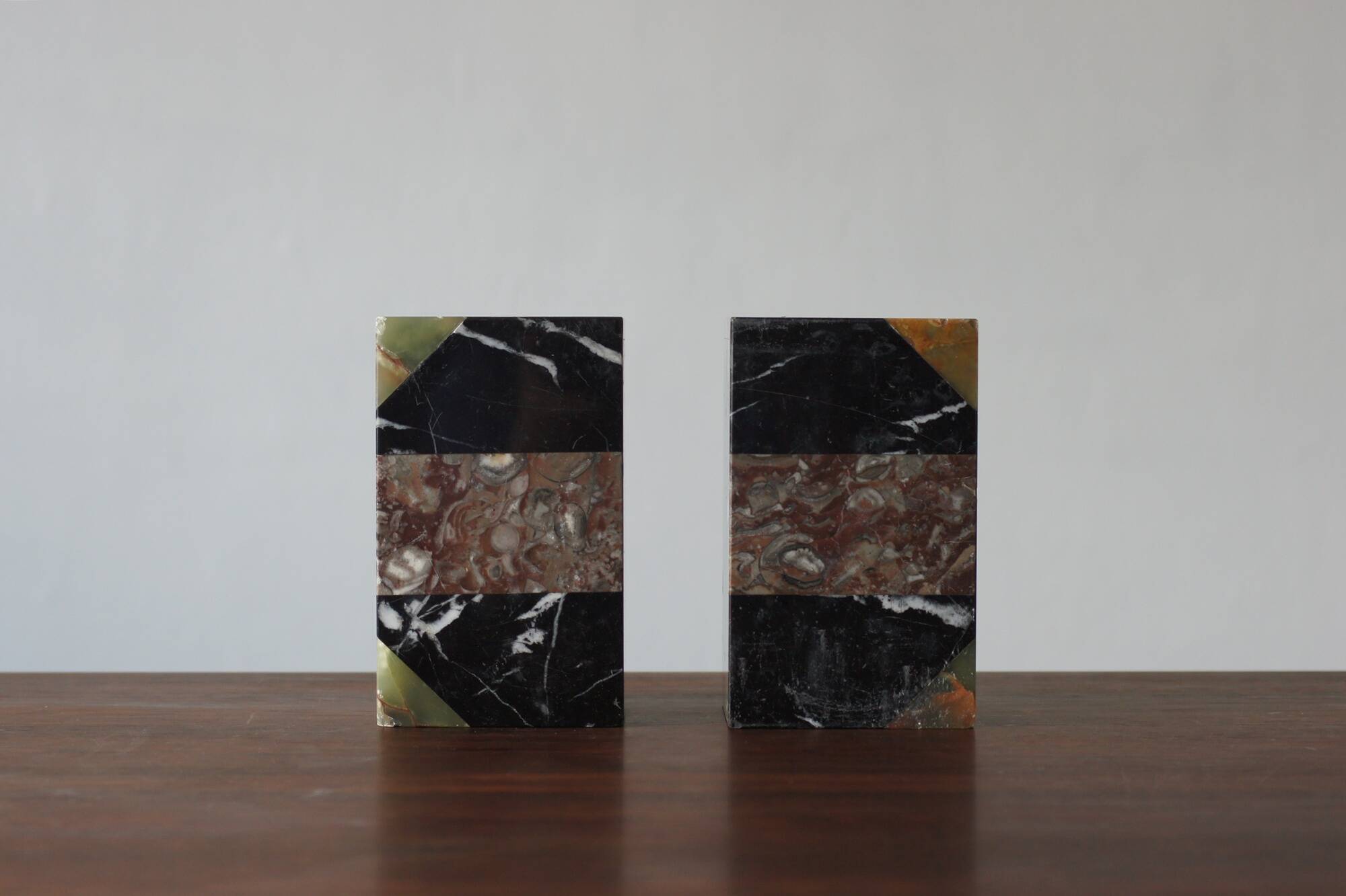 Art Deco French Marble Bookends, 1930s, Set of 2
