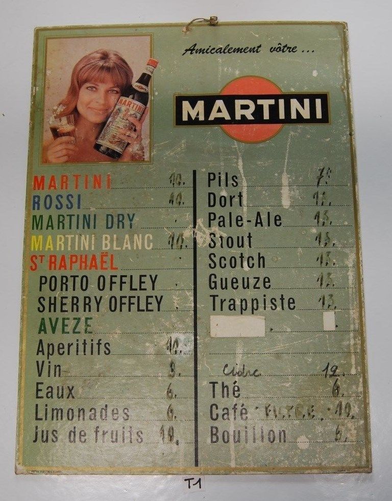 Old sign tariff - Bistro MARTINI
