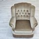 1970s, Danish armchair, original condition, furniture velour, beech wood.