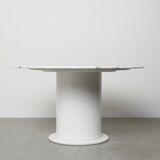 Round Carrara marble dining table, 1970s