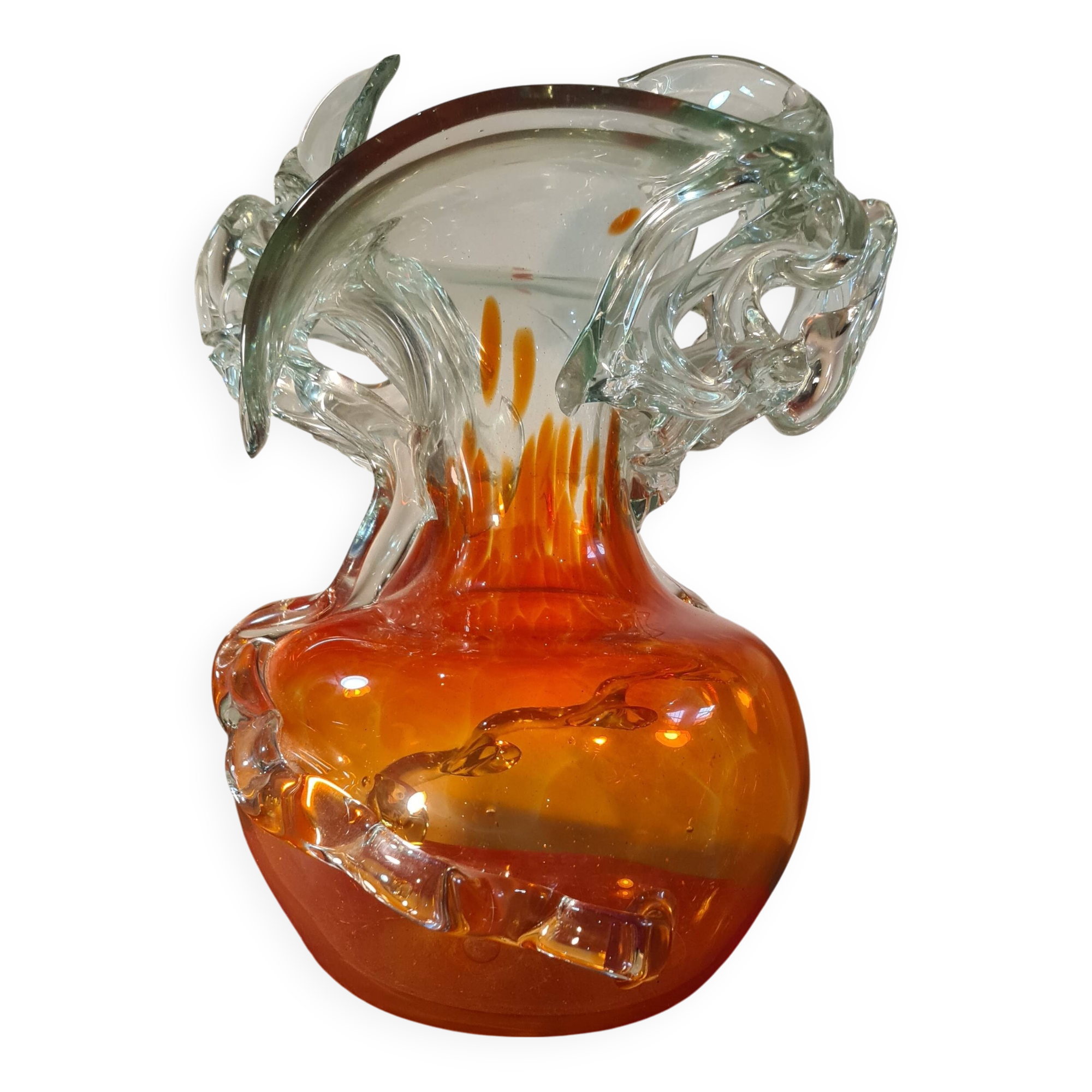 Murano glass vase, Venetian vase, hand blown glass vase