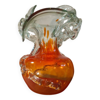 Murano glass vase, Venetian vase, hand blown glass vase
