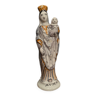 Vierge à l'Enfant en faïence XVIIIe marquage AVMA