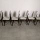 suite of 6 wooden chair and marbled grey white skai