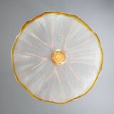 Mid-Century Italian Murano Glass and Brass Pendant Lamp