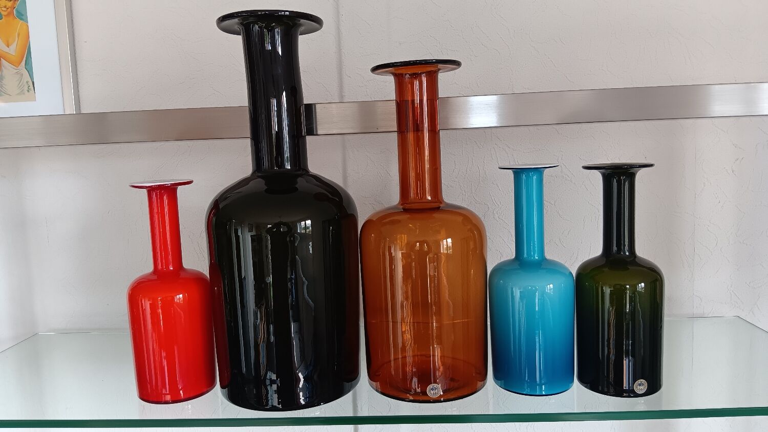 Set of 5 gulvase by otto brauer for holmegaard - denmark
