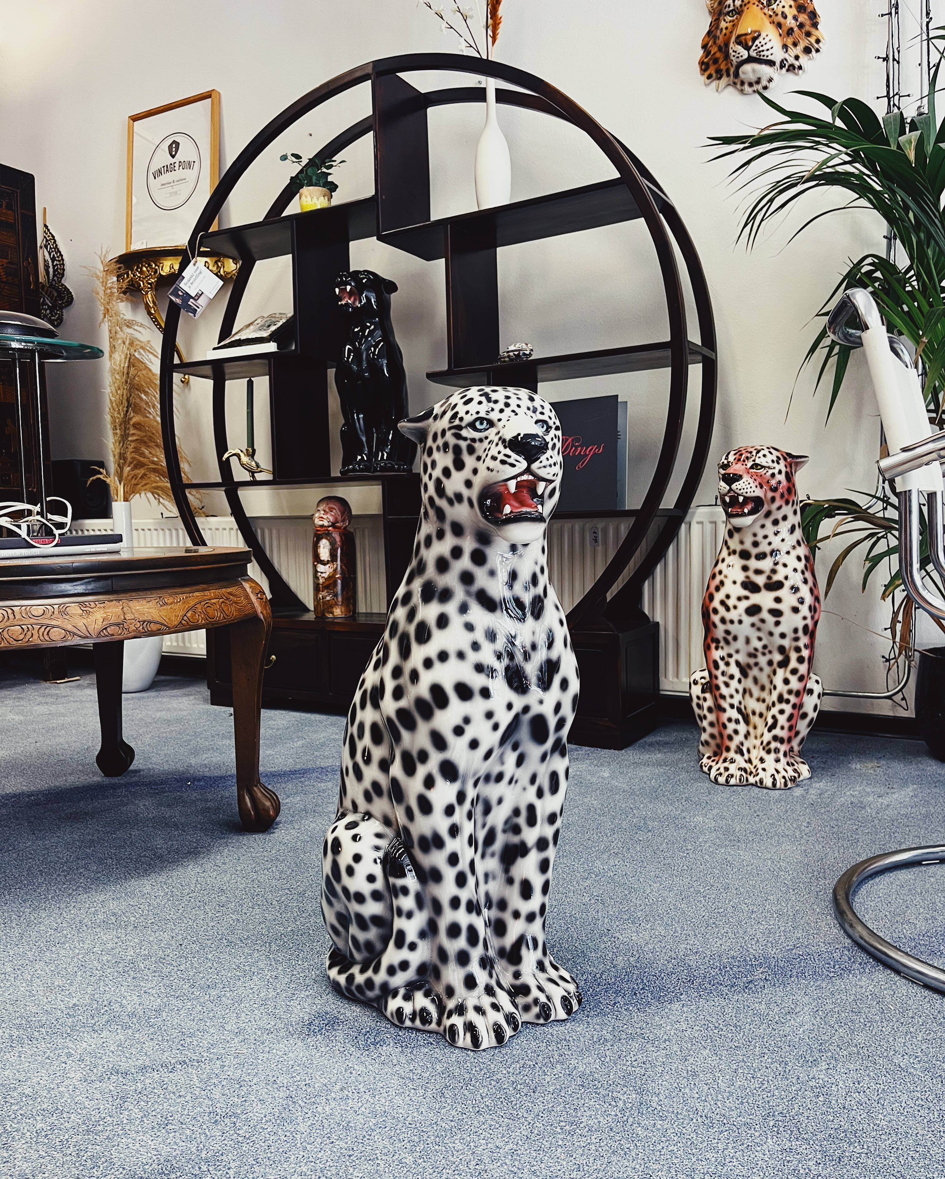 Ceramic Statue Leopard White