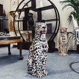 Ceramic Statue Leopard White