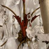 Florentine Tole Crystal Sconces Set of 2 1950’s