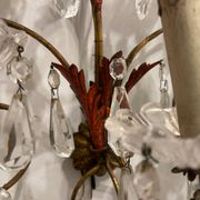 Florentine Tole Crystal Sconces Set of 2 1950’s