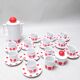 70s red polka dot porcelain coffee set