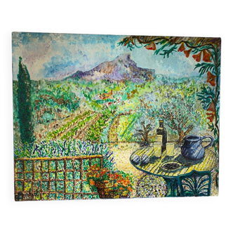 Terrace with Mediterranean view signed