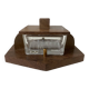 small art deco box in wood and molded glass from the 1930s