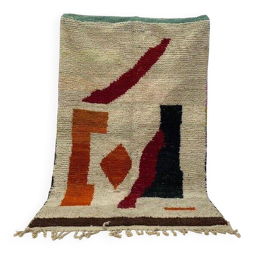 Tapis en laine pure fait main traditionnelle taille 140 x 260 cm