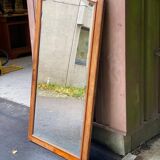 Miroir biseauté Louis XV en ronce de noyer concave  85x165cm