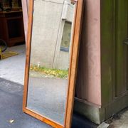 Louis XV beveled mirror in concave burr walnut 85x165cm