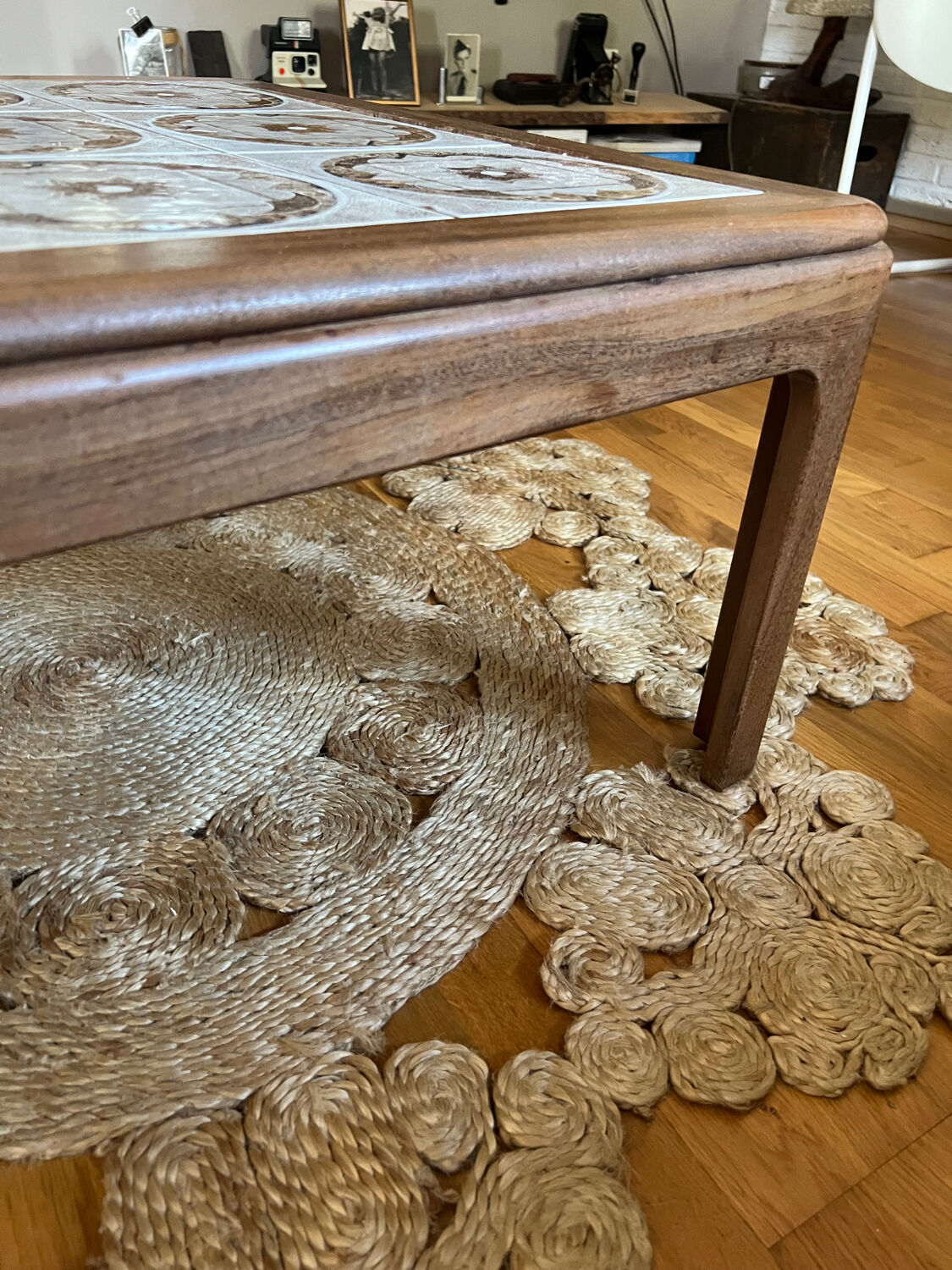 Vintage G-plan ceramic and teak table