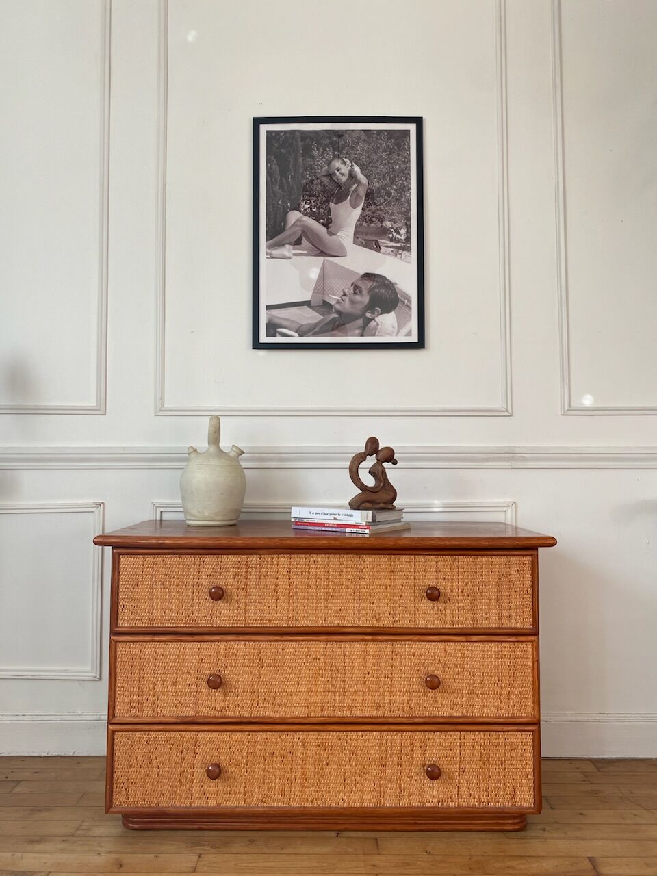 Rattan chest of drawers