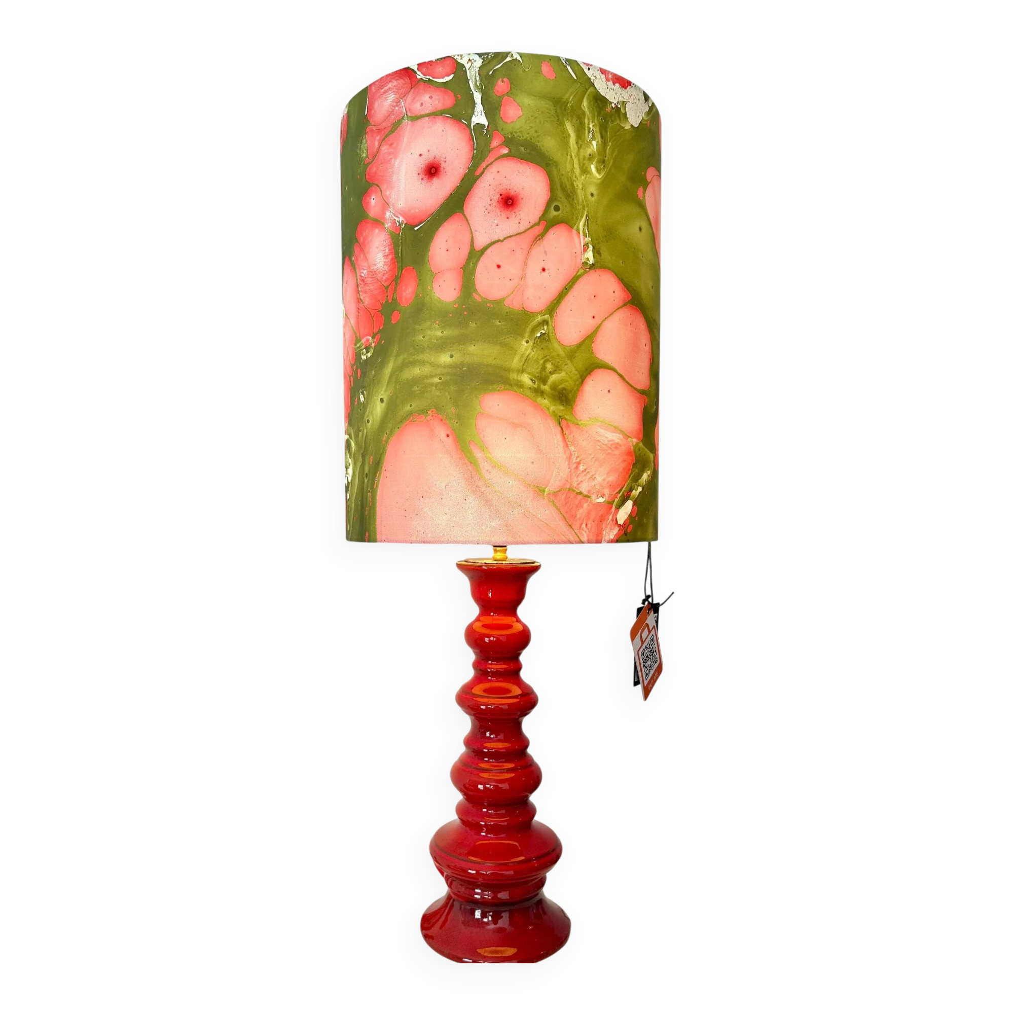 Tall Fat Lava Pagoda Floor Lamp - West German Pottery from the Space Age