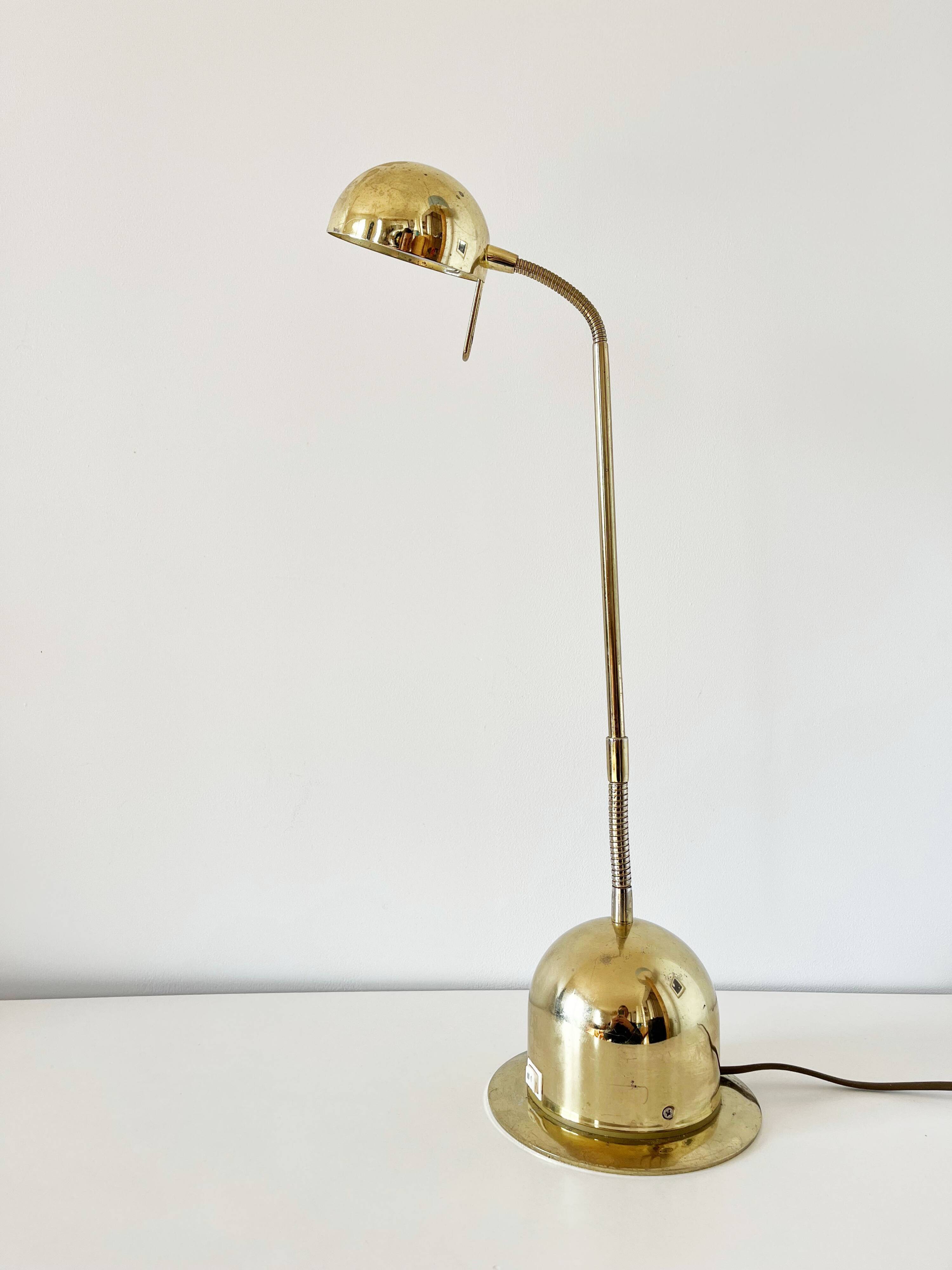 1980s brass articulated desk lamp