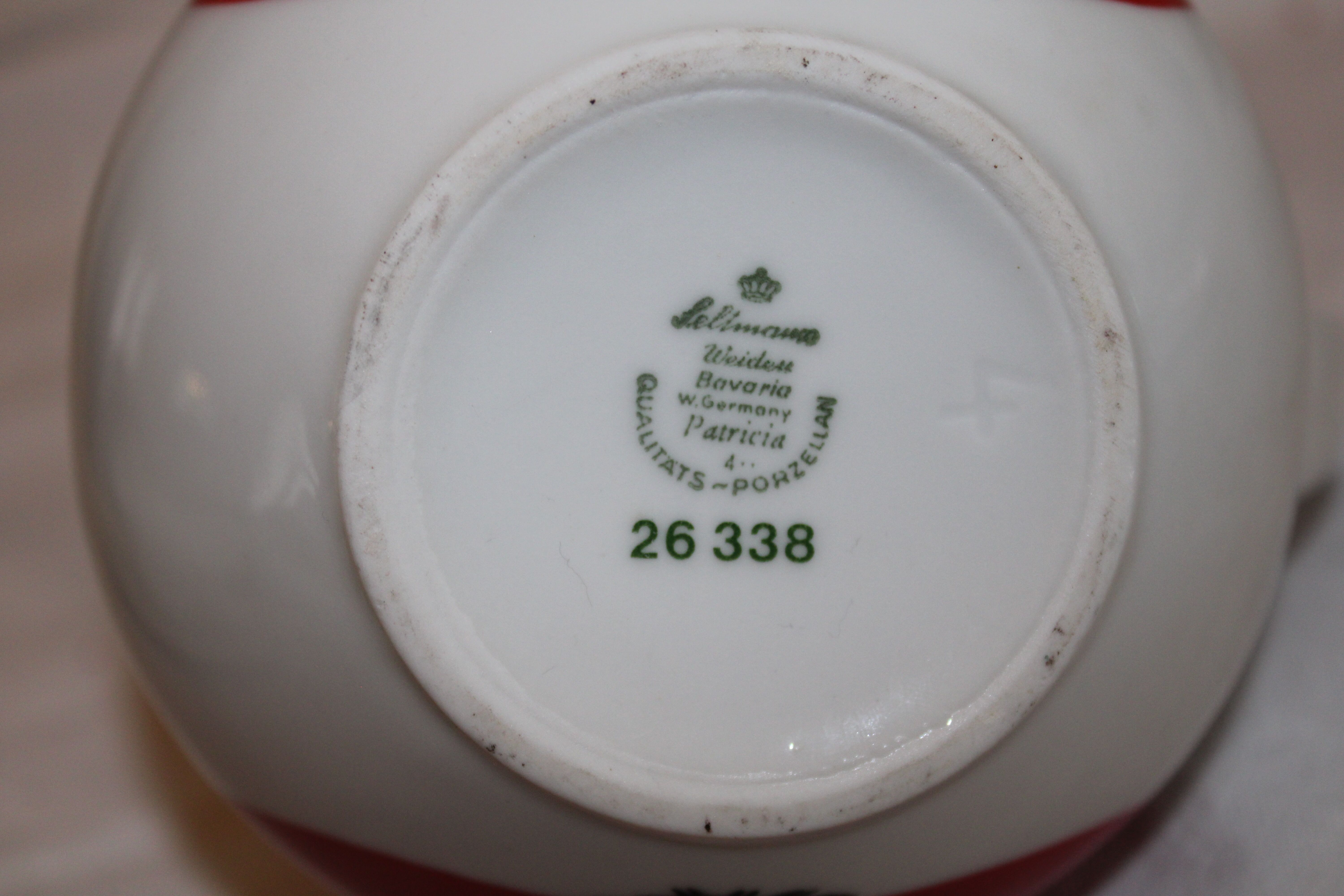 Tea cup duo and porcelain pitcher Seltmann Weiden Bavaria W. Germany