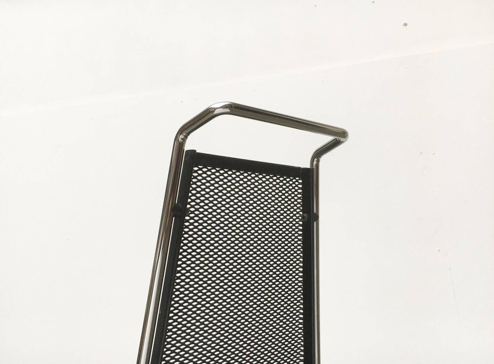 Postmodern vintage metal side chair by Rolf Rahmlow, 1980s