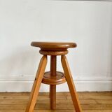 Pair of solid wood screw stools