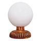 Wood and white opaline table lamp, 1960s