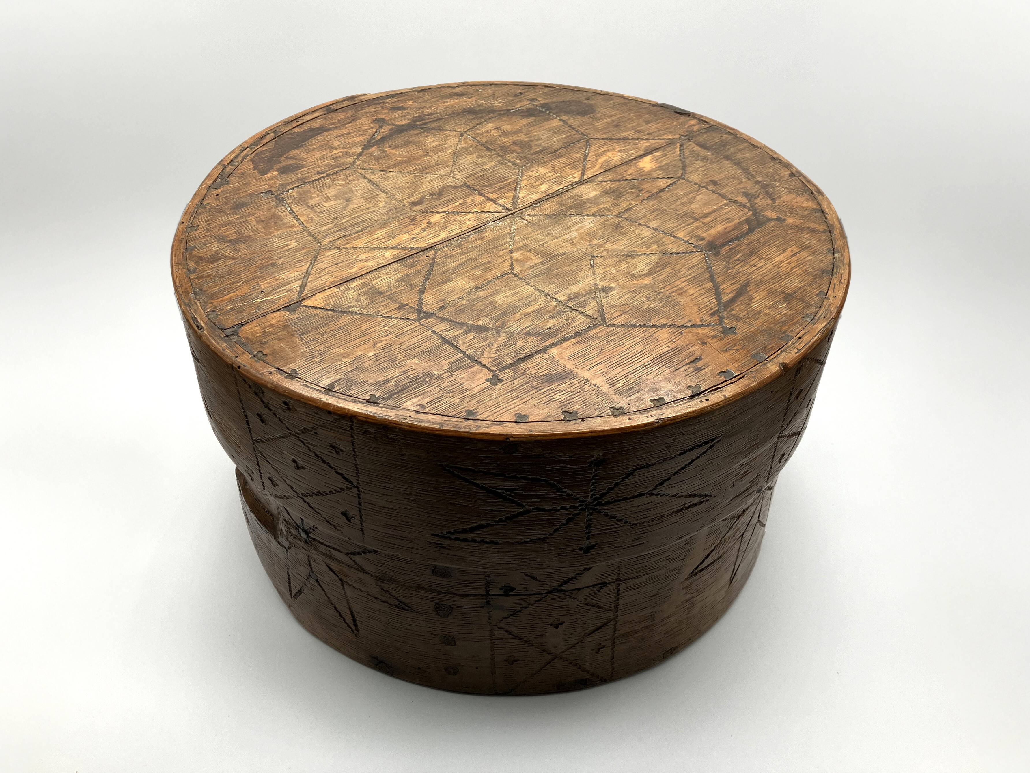 Antique Swedish Bentwood Box with Lid • Folk Art