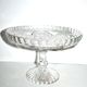 Standing cut compotier pie in molded crystal with inset stars